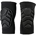Wanlvhu Protective Knee Pads Thick Sponge Volleyball Knee Pads Collision Avoidance Knee Sleeve Anti-Slip Breathable Sports Knee Brace for Football Basketball Running Dance (Black, Large)