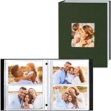Benjia Photo Album 6x4 Slip In Linen 200 Pockets Green 10x15cm Landscape