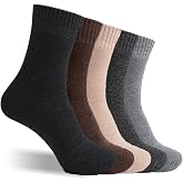 Josnown Mens Wool Socks 5 Pairs Thick Warm Winter Thermal Socks 7-12/12-15 | Thick Cozy Boot Socks with Soft Wool Blend, Full Cushion Terry Sole for Cold Weather