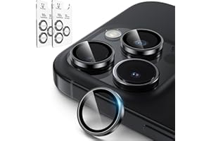 PandaShield 2-Pack Anti-Reflection Camera Lens Protector for iPhone 17/16/15 Pro & Pro Max, Easy Installation,Anti-Scratch,9H Hardness,98% Ultra Clarity,Maintains Original Lens Design- Black Titanium