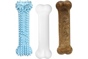 Nylabone New Puppy Starter Kit, Chew Toys & Natural Chew Treat for Puppies, Puppy Enrichment Teething Toys, Blue, Long Lasting Chicken & Bacon Flavor, Small Dogs - Up to 25 Ibs, 3 Pack