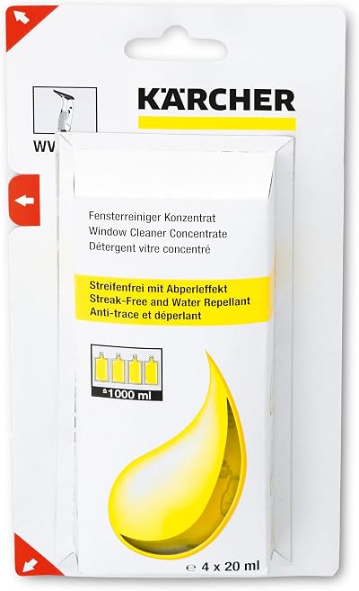 Karcher Glass Cleaning Concentrate 4 x 20ml Sachets Make 250ml Each