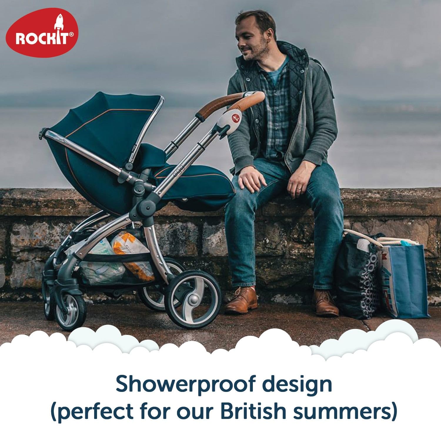 Rockit Rocker (AA Battery Version) - Baby Sleep Aid Gently Rocks Any Stroller or Buggy, Adjustable Speed with 60 Minute Timer - Fits All Pushchairs & Prams to Create a Portable Baby Bouncer