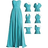 MYDRESS Chiffon Convertible Bridesmaid Dress Long Multi-Way A Line Twist Wrap Formal Gown