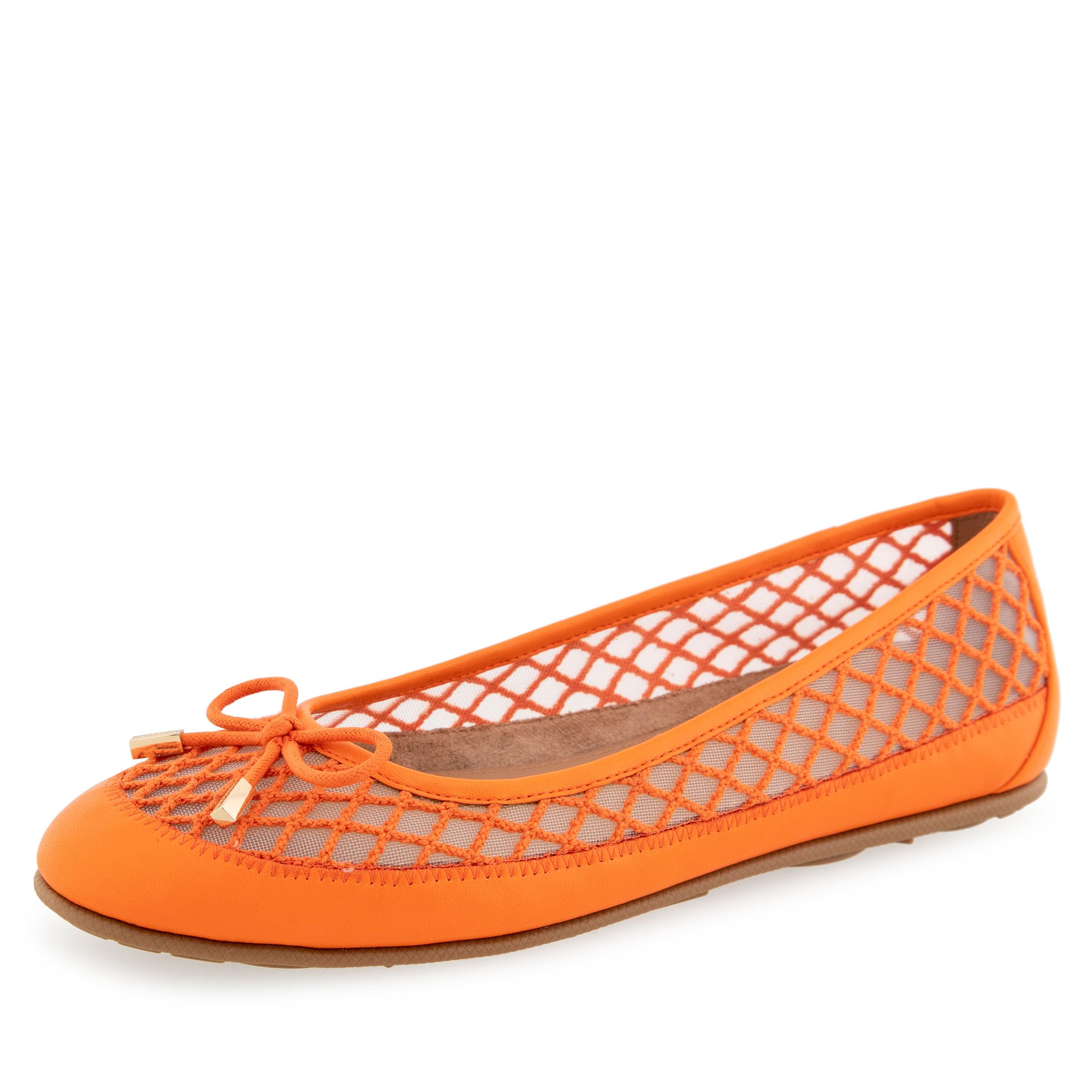Aerosoles Women’s Palma Ballet Flat, Bright Orange Mesh, 6.5