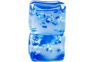 2 Pcs Squeeze Toys Ice Cube Fidget Toy Stress Relief Exquisite Snowflake Ice Cube Stress Ball Flexible Portable for Adults