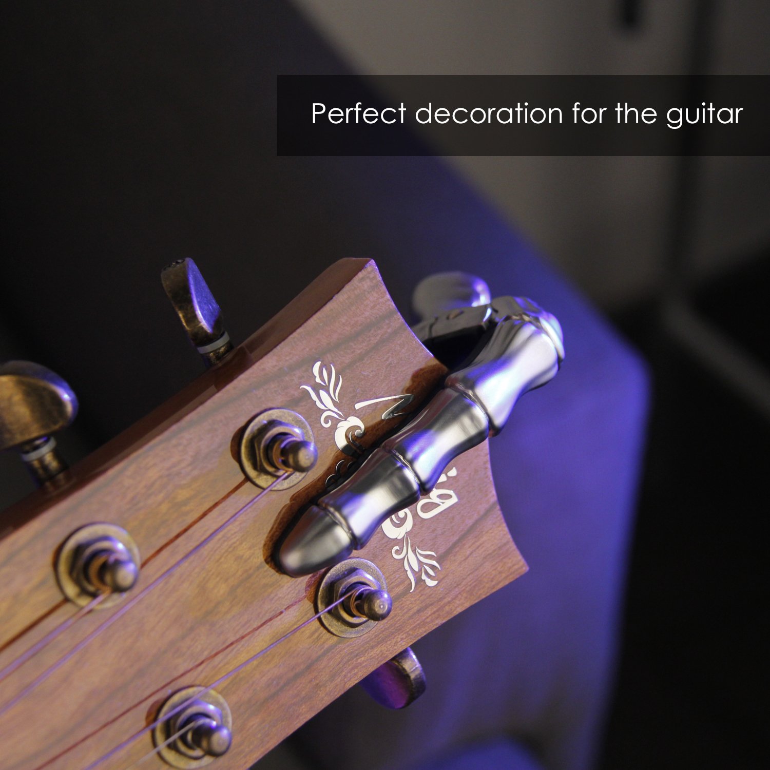 Mugig Guitar Capo Demon Style Deluxe Guitar Clamp for Bass Acoustic Guitar Electric Guitar Glossy Stainless Steel