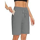 DIBAOLONG Womens Yoga Shorts Loose Comfy Drawstring Lounge Bermuda Shorts with 3 Pockets