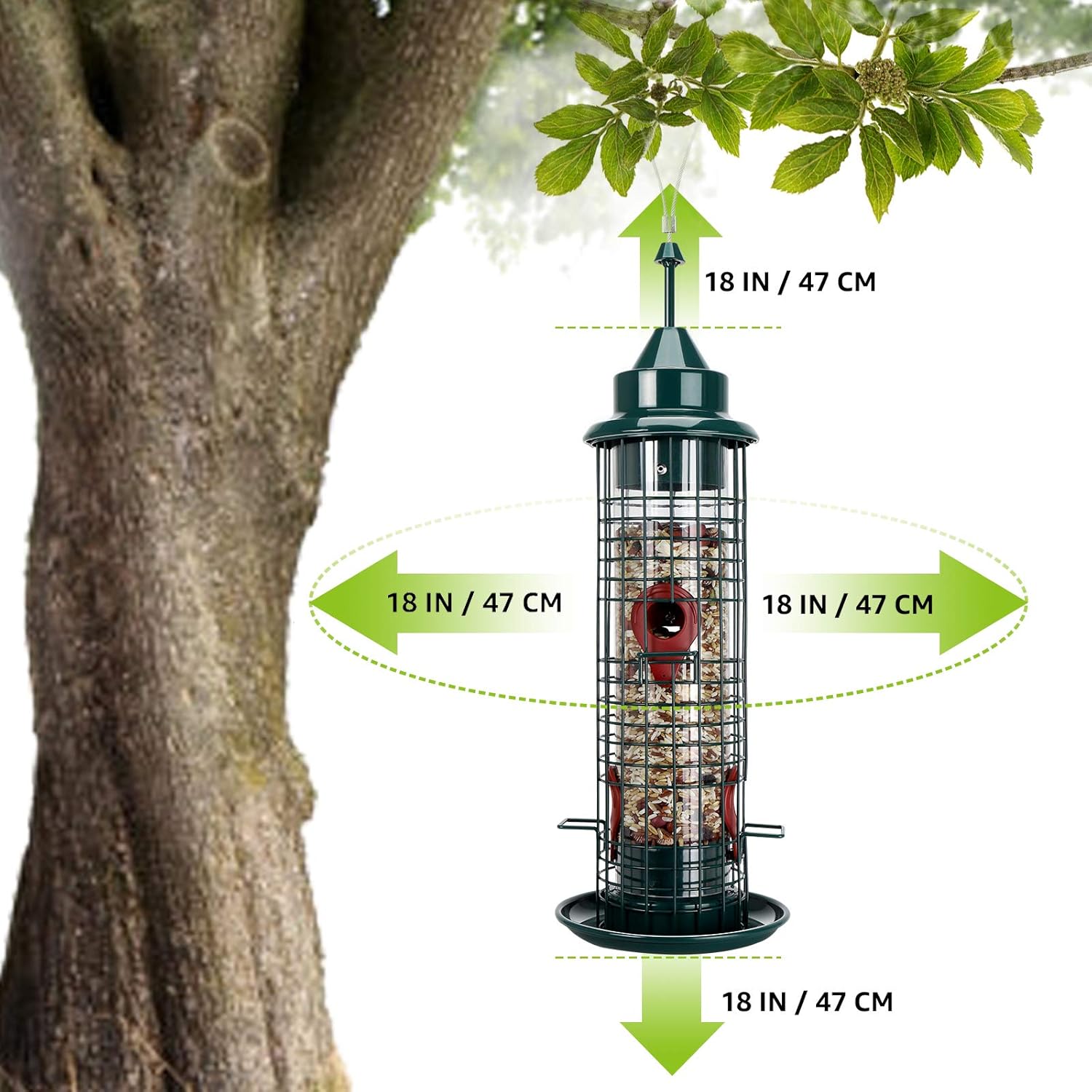Hanging Wild Bird Feeder Tube Bird Feeders for Garden Yard Outside Decoration, 1.3-Pound Seed Capacity, Lighthouse Shaped : Garden & Outdoor