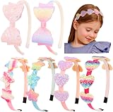 DRESHOW 6 Pack Girls Glitter Bow Headbands Heart Star Toddler Teen Hairband view 8