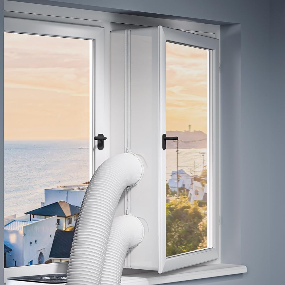 LOVIGA 300CM(118") Portable AC Window Seal, Casement Window Vent Kit Seal Kit for Portable Air Conditioner &amp; Ventilation Syst