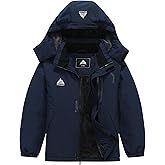 IDTALHZY Kids Waterproof Ski Jacket with Detachable Hood