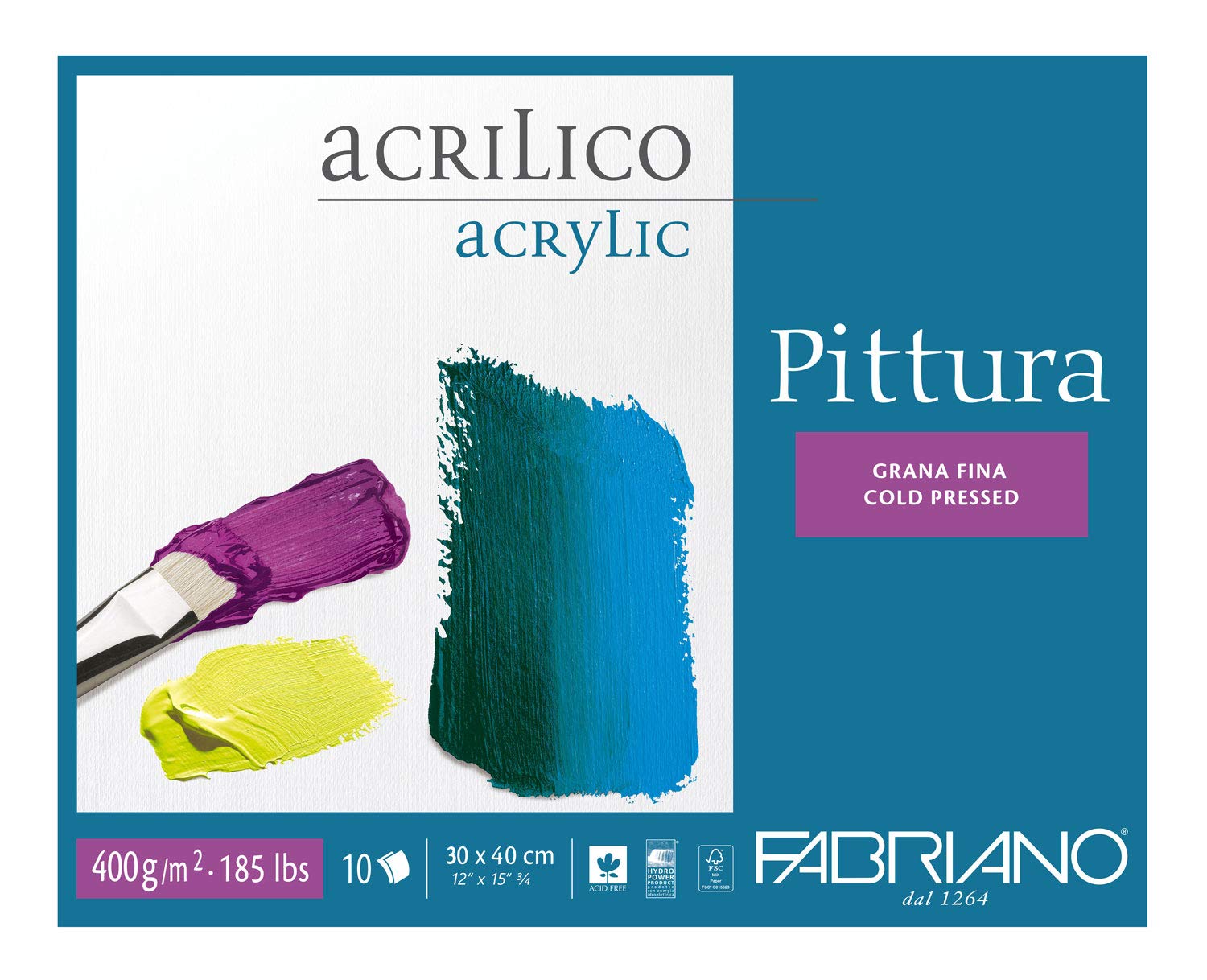 Fabriano Pittura 400 g (Pack of 10 Sheets, 30 x 40 cm White