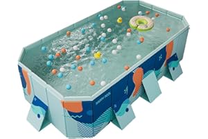 YYW Foldable Swimming Pools Non-Inflatable Hard Plastic Family Pool for Boys, Girls and Adults Above Ground Pools with Drain 