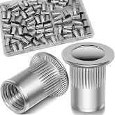 Vifmy 1/4-20 Rivet Nut,88Pcs Stainless Steel 304 Threaded Insert Rivnuts | 1/4 rivet nuts, flat head pressure rivi nutsert, 304 SS SAE threaded insert revit nut for metal