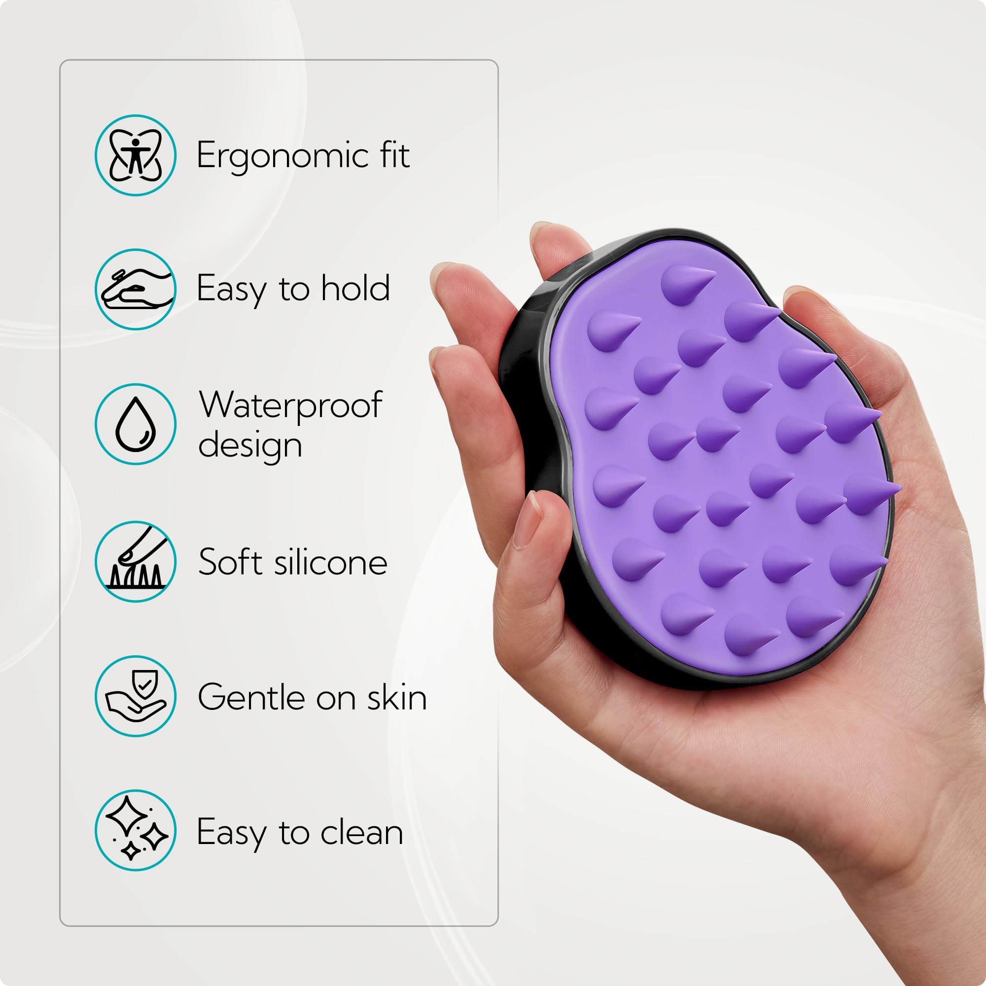 HEETA Hair Scalp Massager Shampoo Brush 2 Pack, Soft Silicone Bristles to Remove Dandruff, Waterproof Hair Scrubber for Both Wet Dry Hair, Suitable for Men & Women (Green & Black)