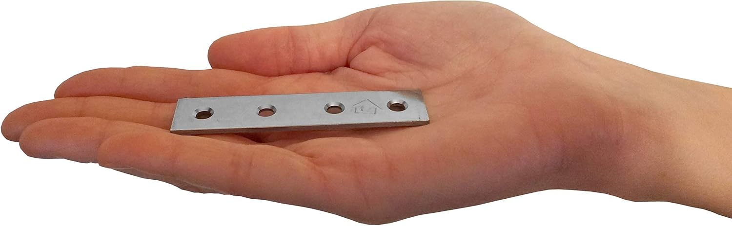 Repair Flat Joining Plate Galvanised Heavy Duty Metal Steel Sheet Fixing Mending Size: 3.15"x 0.67"x0.08” (80mm x 17mm x 2mm) Pack of 10pcs - Image 4