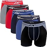 FITEXTREME Mens 5 Pack 2Way Mesh Cool Performance Stretch Boxer Briefs A XL