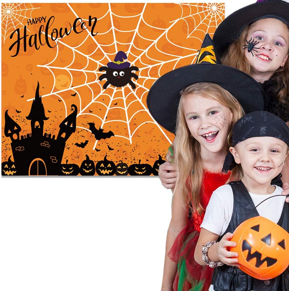 Halloween Party Games Pin The Spider on The Web Game Reusable Pin Game Spider Web Halloween Gift Halloween Party Favor Supplies for Kids Girls Boys: Toys & Games