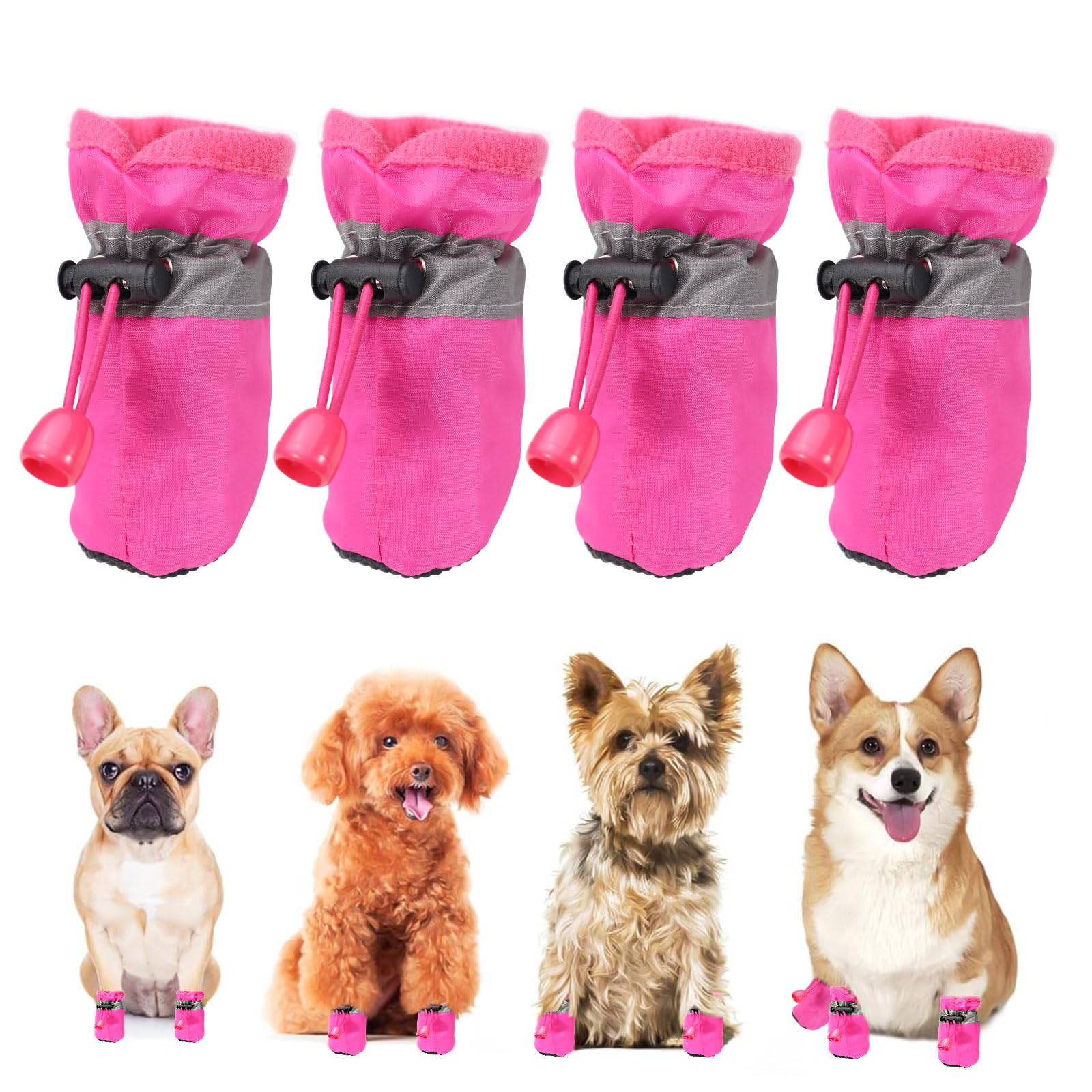 Photo 1 of Dog Shoes for Small Dogs, Anti-Slip Dog Booties and Paw Protectors, Dog Snow Boots for Small Medium Dogs (XS)