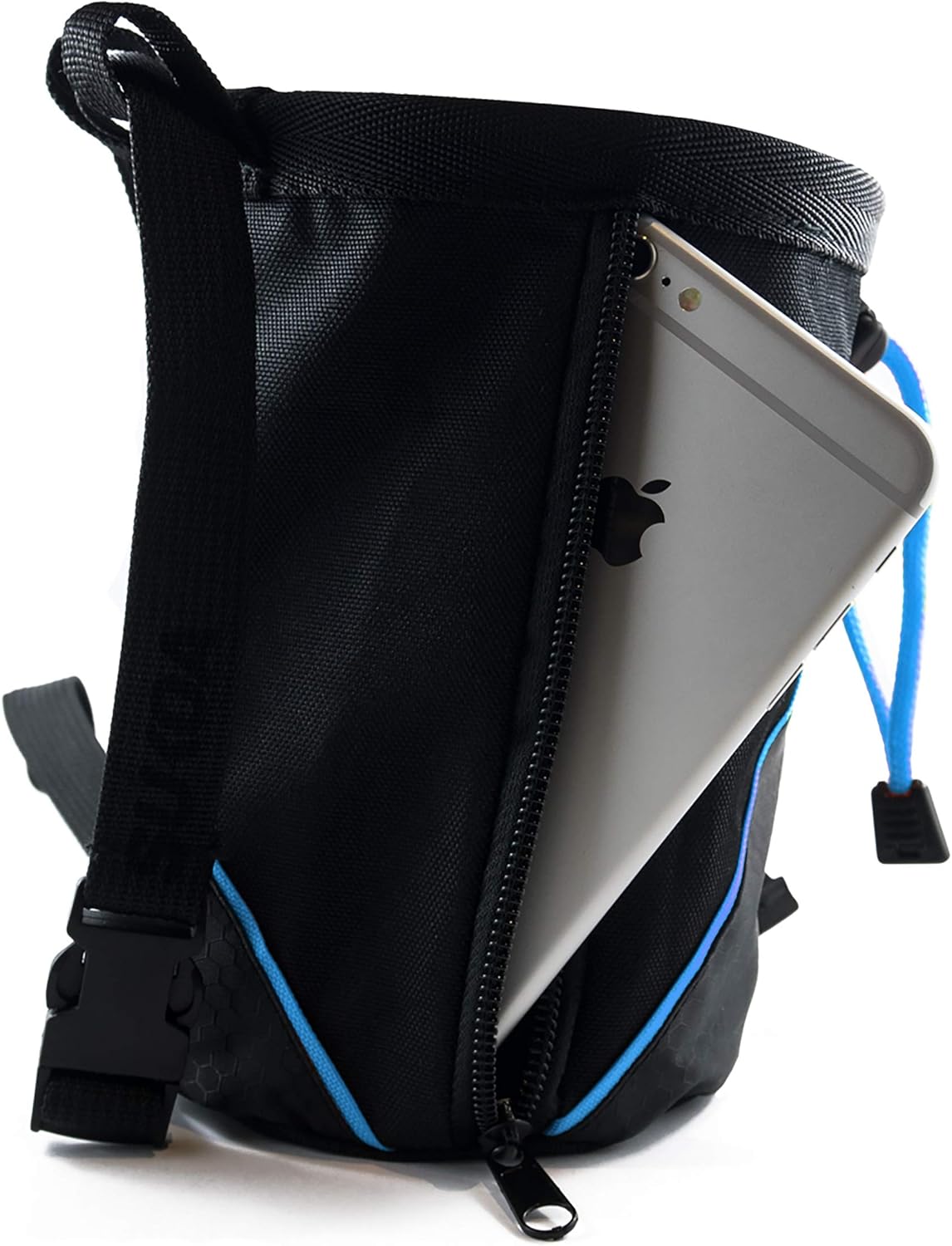 Sukoa Chalk Bag for Rock Climbing - Bouldering Chalk Bag Bucket with Quick-Clip Belt and 2 Large Zippered Pockets - Rock Climbing Gear Equipment (Blue) : Sports & Outdoors