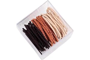 SMYAXUNW 50 Pcs Square Boxed Rubber Threaded Hair Ties Non-Tracking Stretchy Hair Ties Don't Hurt Hair Women's Fashion Highly Stretchable Durable Ponytail Hair Accessories Suitable for Many Occasions
