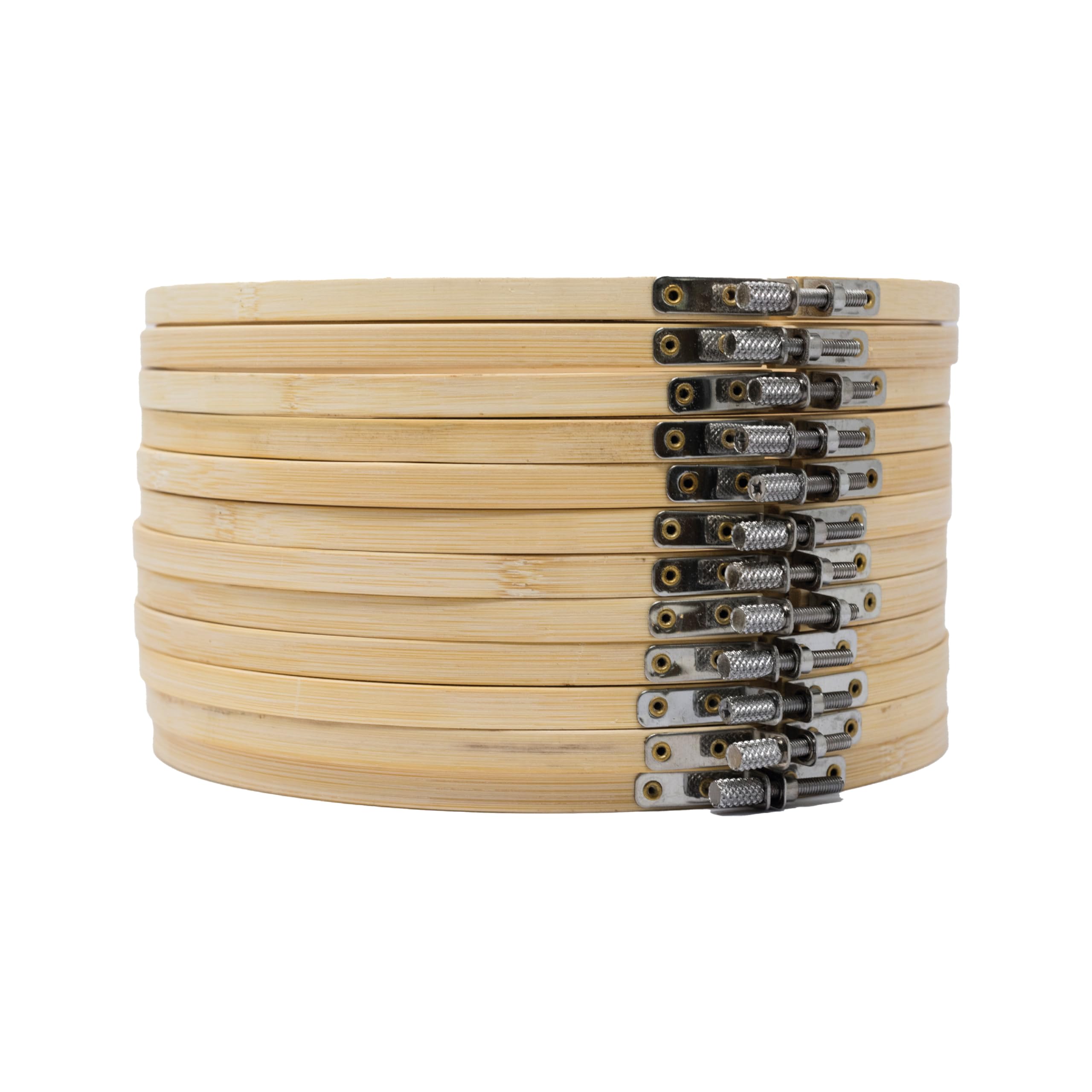 Korbond Embroidery Hoop Set - Set of 12 Bamboo 8 Inch Embroidery Hoops