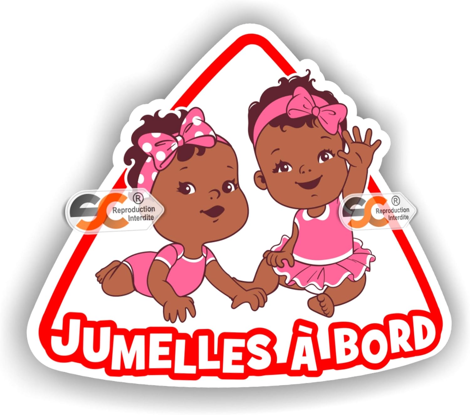Jumelles A Bord Fille Fille Modele Afro Africain Autocollant Jumeaux Bebe A Bord Enfant Auto Et Moto Cadeaux Et Produits Derives Cmfantillas Org