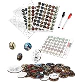 CZYY RPG Dry Erase Token Set, 192 Reusable Cardboard Game Tokens | 5E Class Characters, Creature &amp; NPC Tokens, Customizable Blanks, 2 Markers &amp; Storage Box, For RPGs, MTG &amp; Board Games