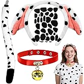 akiido Dalmatian Costume for Adult Women - Dalmatian Ears Headband, Tail, Choker & Felt Dalmatians Spots Set - Dalmation Ears, Halloween Dog Animal Theme Cospaly Dress Up Accessories