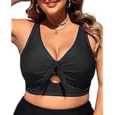 Plus Size Underwire Bikini Top - Women Push Up Swim Top Bra Keyhole Swimsuit Tops Only Bathing Suit Tops for Large Bust 2025