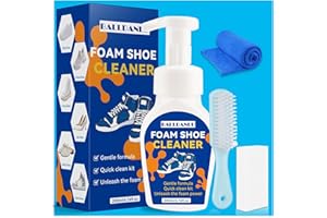 Balldanlu White Shoe Cleaner Kit, 6.76 Oz Sneaker Cleaner Kit with Brush and Towel, No-Rinse Foam Shoe Cleaner, Shoe Cleaner Kit for White Shoes, Leather, Canvas, Knit, Boots, Fabric, Tennis