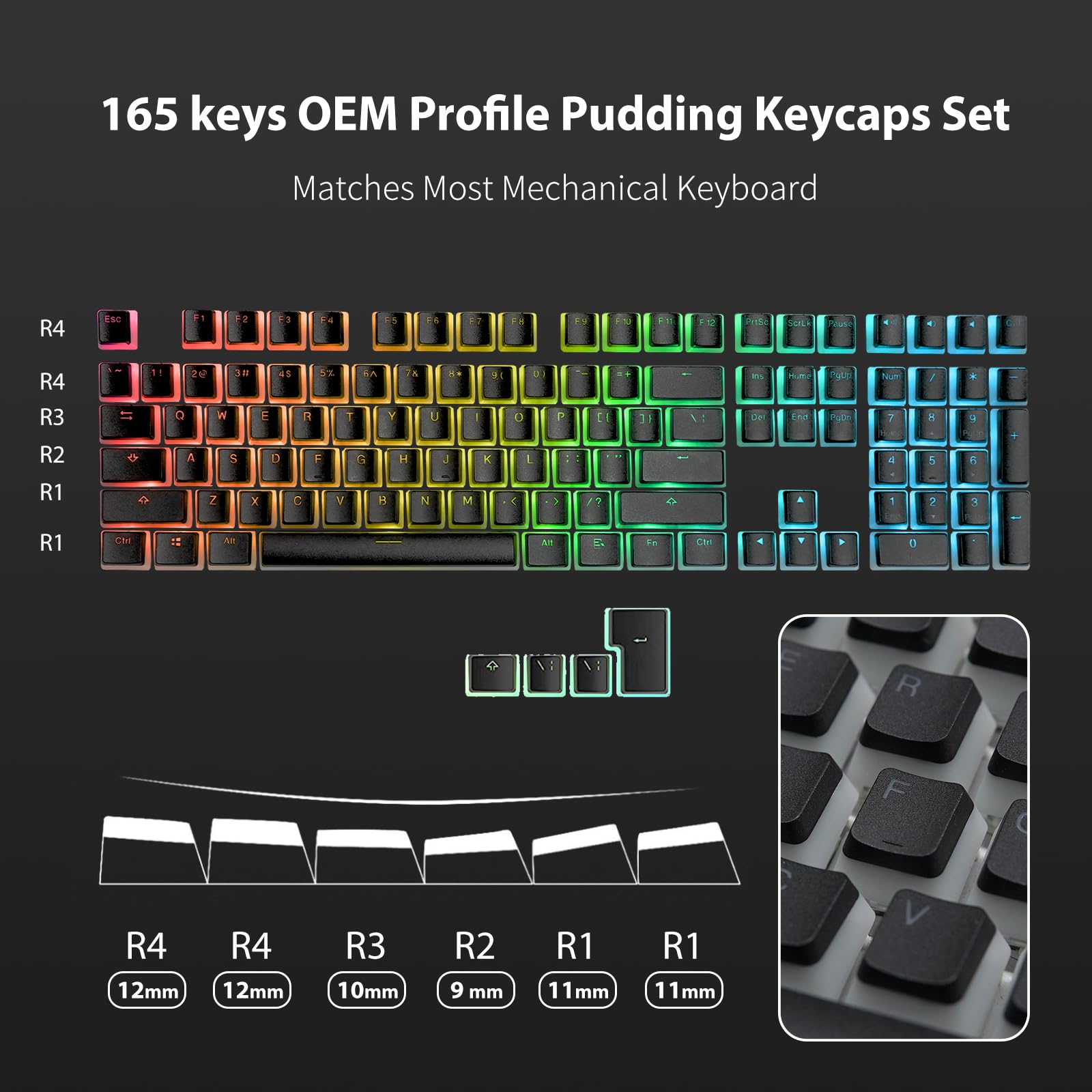 Mua RK ROYAL KLUDGE 112 Double Shot PBT Pudding Keycaps, OEM Profile ...