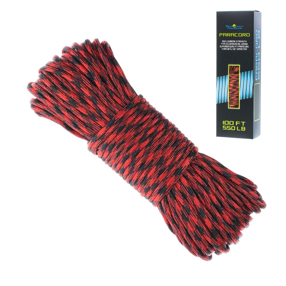 550 Paracord Bracelet Parachute Cord - 7 Strand Type III Paracord Rope (Black Widow)