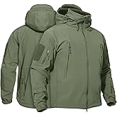 TACVASEN Men's Fleece Lined Tactical Jacket Waterproof Military Hoodie Winter Softshell Jacket Rain Coat Warm Hiking Hunting
