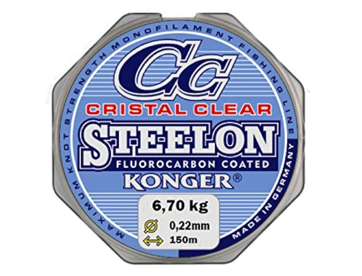 KONGER Crystal Clear Fluorocarbon Coated Fishing Line 0.12 - 0.50 mm / 150 m, Super Strong Monofilament -, transparent, 0,22mm / 6,70kg