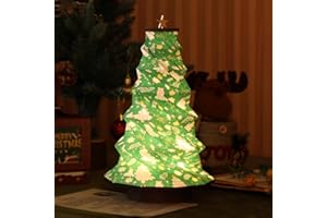 ZBOLE 12-inch Vertical Christmas Tree Lamp,Christmas Decorations with RGB Lights, 1200mAh Battery-OperatedColor Changing Touch Star, Portable Desktop Decor for Office, Home, Holiday Gift (Walnut)