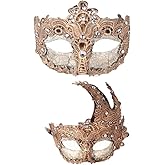 YU FENG Venetian Masquerade Mask for Women Couples Besties-Prom,Balls,Mardi Gras,Halloween and Parties Costume Mask