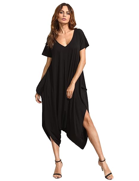 shein drop crotch jersey jumpsuit
