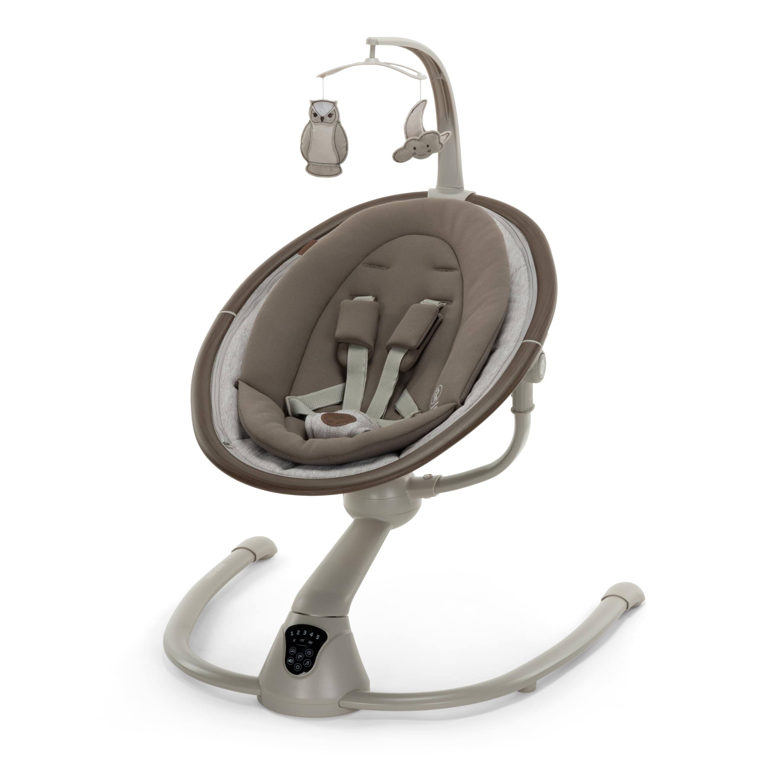 Maxi-COSI Cassia Smart Baby Swing for Infants, Portable Foldable Swing with Music, 360 Rotation, 5 Speeds, 12 Melodies, EcoCare Fabric, Auto Motion Sensor, 2 Reclines, Truffle Image