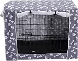 Pethiy Dog Crate Cover Polyester Pet Kennel Universal Fit 24 Inch Sky Gray view 2
