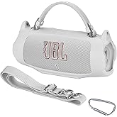 Peyyargo Silicone Cover Compatible with Charge 6 Portable Waterproof Drop-Proof Speaker (White)