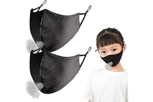 BORGASETS Kids Face Mask Reusable Black Exercise Adjustable Breathable Comfort Washable Sport Boy Girl Masks for Home Outdoors School