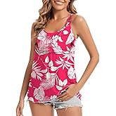 WOWENY Tank Top with Built in Bra for Women Padded Camisole Flowy Loose Fit Sleevless Summer Top