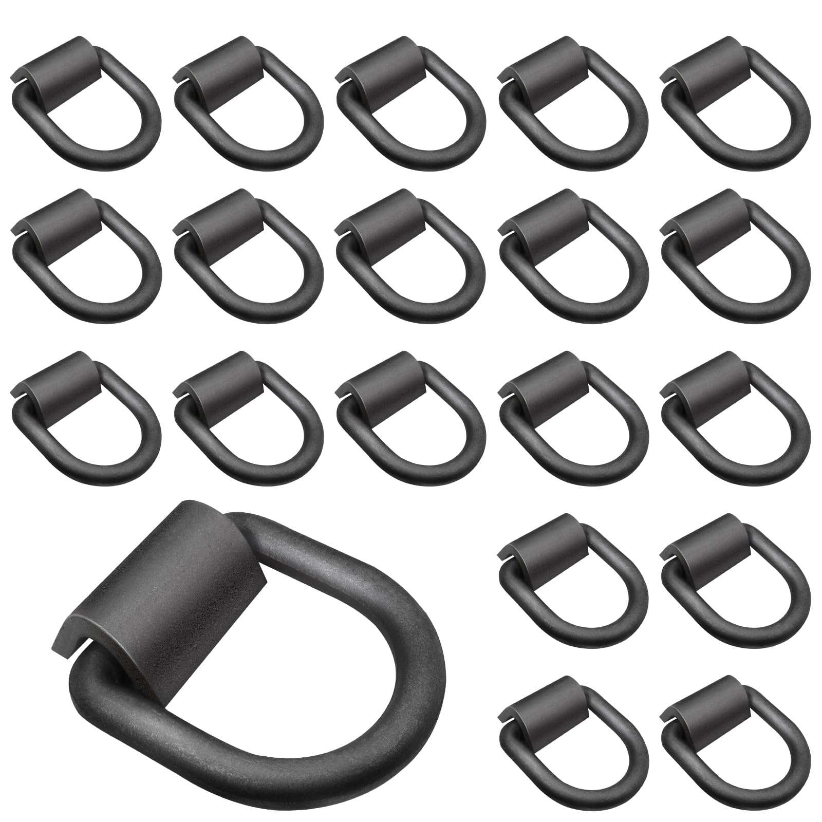 Photo 1 of Hedday 1/2" Weld On D Rings, 12000 lbs Heavy Duty Tie Down Anchors, Forged Steel D Ring with Welding Clips for Trailers, Trucks, Cargo Control, 12 Pack