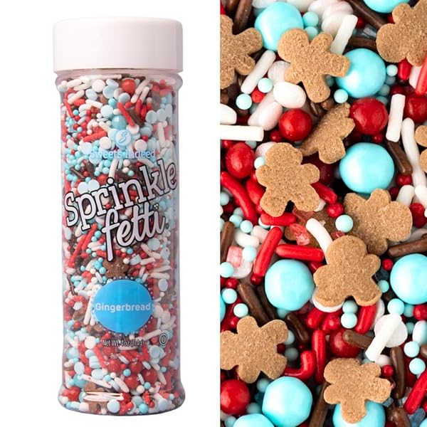 SWEETS INDEED SPRINKLES, GINGERBREAD EDIBLE SPRINKLE MIX, PERFECT...