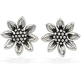 NOVICA Artisan Handcrafted Small Sunflower Stud Earrings | .925 Sterling Silver Stud Earrings | Lightweight With Gift Pouch | Sunflower Love-Themed From Thailand
