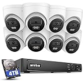 ANNKE 16CH 4K PoE Security Camera System, 12MP H.265+ NVR with 4TB HDD and 8X 4K/8MP IP Wired Cams, AI Human Vehicle Detection, Spotlight Color Night Vision, Built-in Mic, Compatible with Alexa