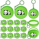 KeeStar 15 Pack Panda Coin Purse with Zipper Keychain,Wallet Bag Party Favors for Panda Birthday Party Decoration,Animal Themed Baby Shower,School Carnival Rewards,Travel,Classroom Prize