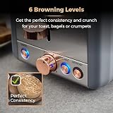 Tower Cavaletto 2-Slice Toaster Defrost Reheat 850W Stainless Grey Rose Gold view 4